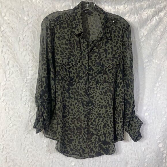 Rock and Republic Women's Button-up Animal Print Polyester Shirt Size M - Picture 14 of 15